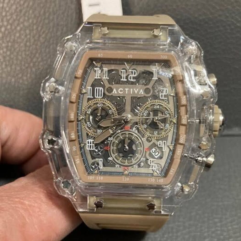 Activa Fury X  Men's Watch w/ Skeleton Dial - 44.3mm, Tan (ACW2305-013)
